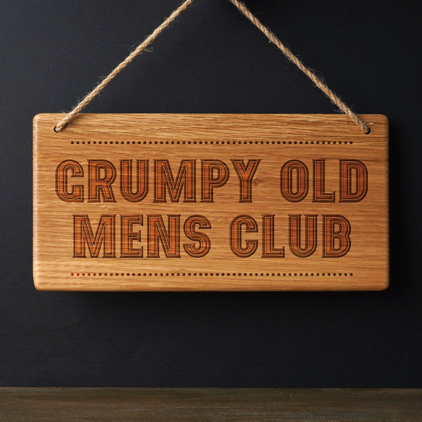 Rectangular Oak Hanging Sign 'Grumpy Old Mens Club' | Wall Sign | Homeware | Home Decor | Father's Day