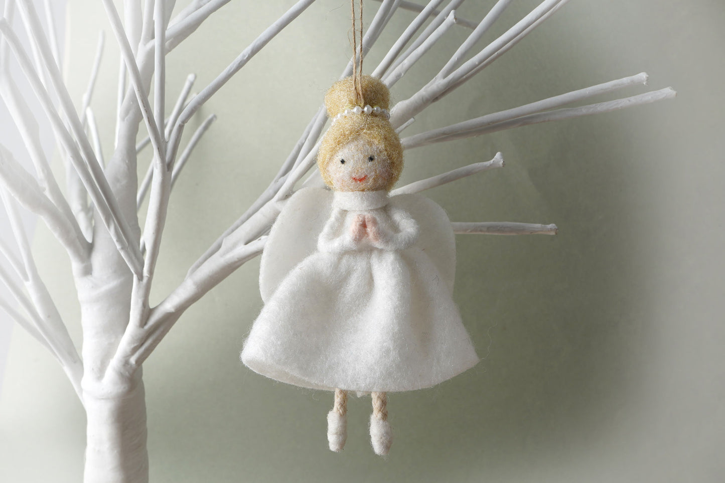 Light Haired Felt Angel Hanging Decoration
