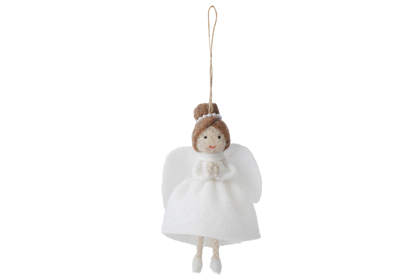 Dark Haired Felt Angel Hanging Decoration