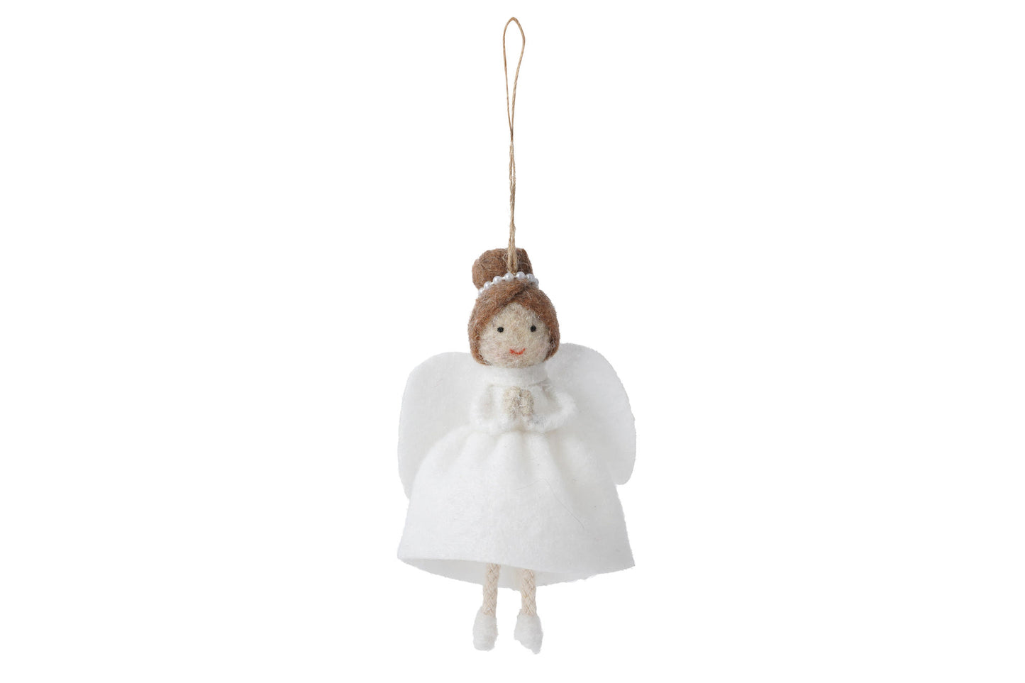Dark Haired Felt Angel Hanging Decoration