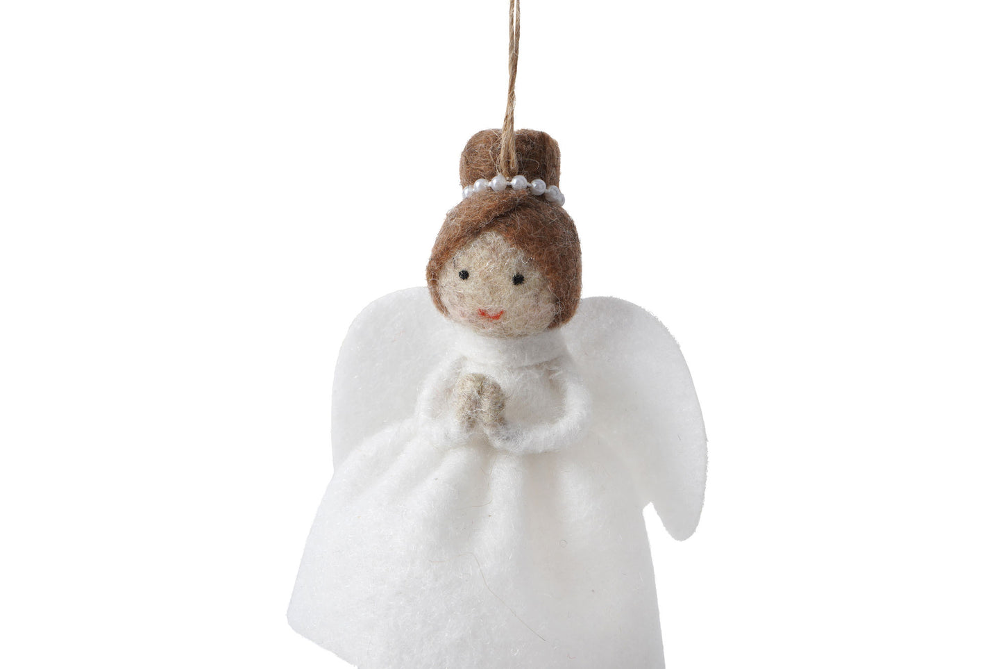 Dark Haired Felt Angel Hanging Decoration