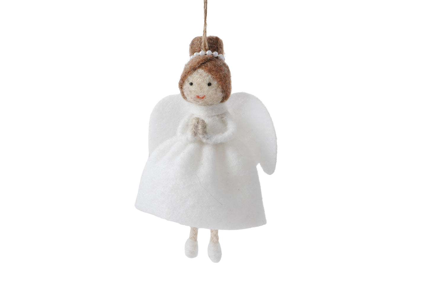 Dark Haired Felt Angel Hanging Decoration