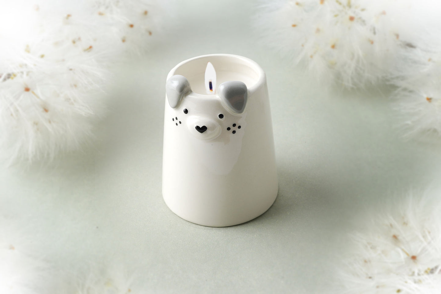 Send With Love Ceramic Dog Tealight Candle In Gift Box | Candlle | Gift For Her and Home