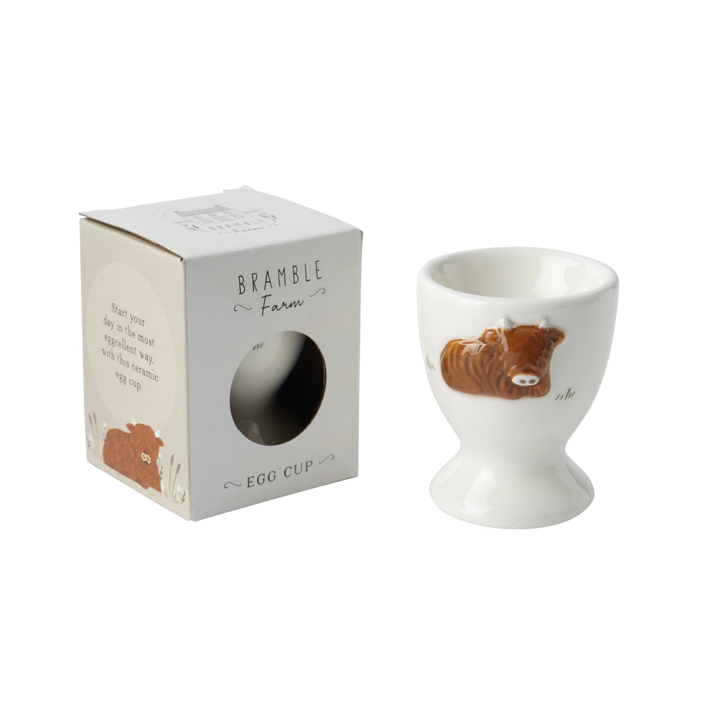 Bramble Farm Highland Cow Egg Cup In Gift Box | Kitchenware | Homeware