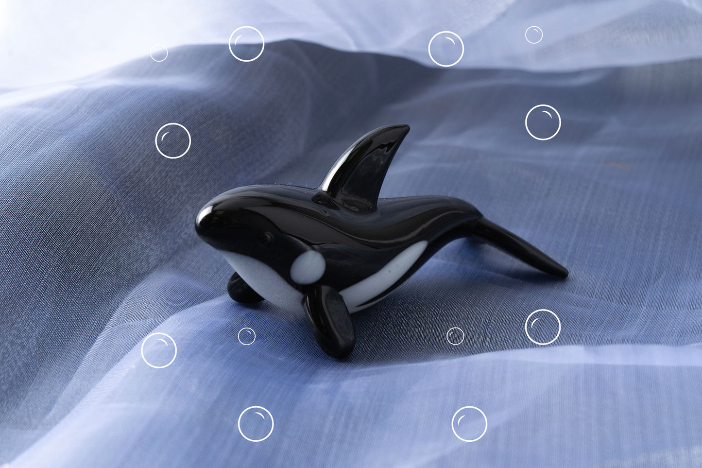 Artisan Glass Orca In Gift Box • Decoration • Ornament • Collectable • Gift For Home • Home Decor