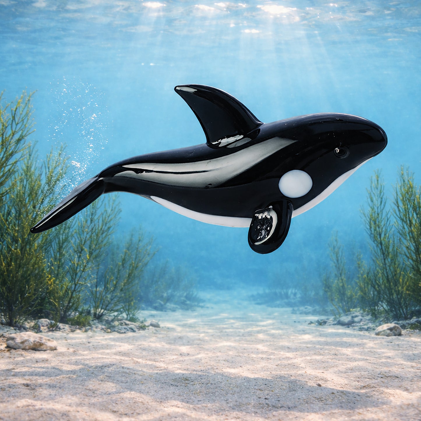 Artisan Glass Orca In Gift Box • Decoration • Ornament • Collectable • Gift For Home • Home Decor
