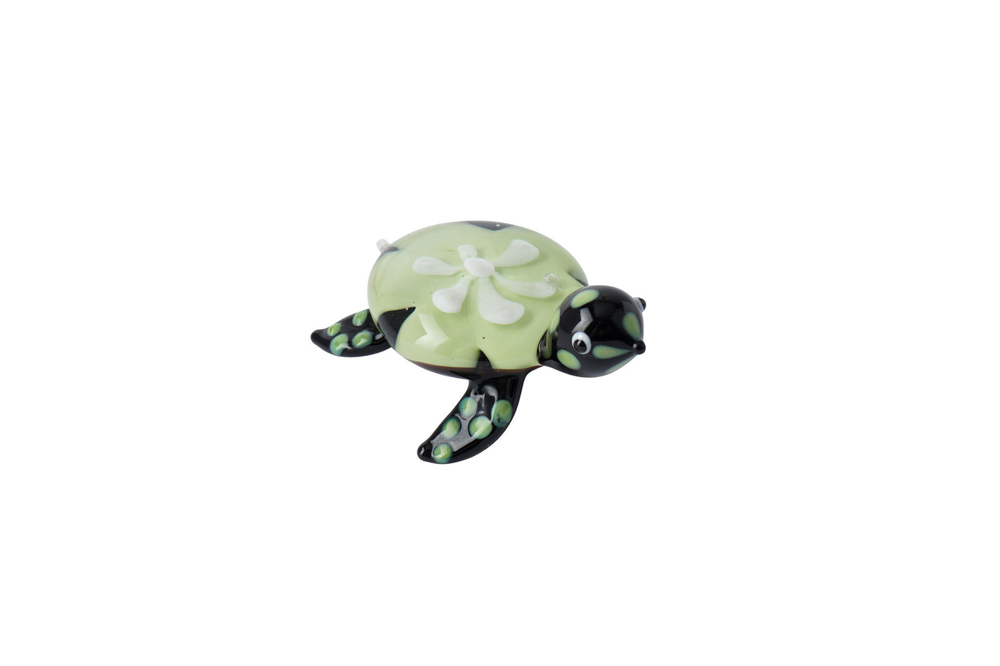 Green Glass Turtle In Gift Box • Decoration • Ornament • Collectable • Gift For Home • Home Decor