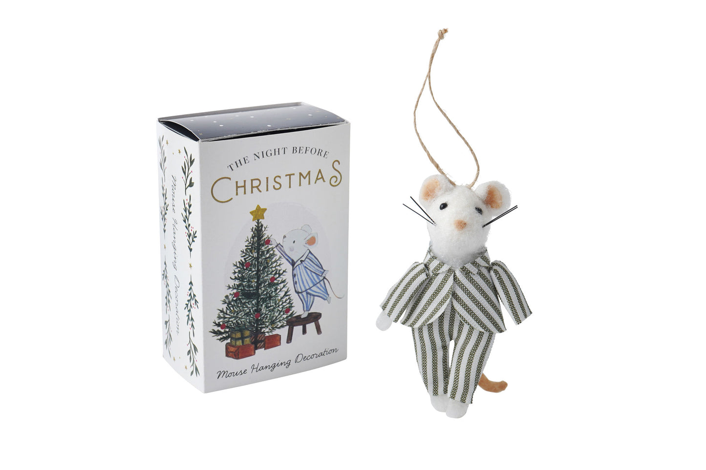 Little Bear Co. 'The Night Before Christmas' Mouse Decoration | Tree Decoration | Festive Decoration | Mouse Decoration