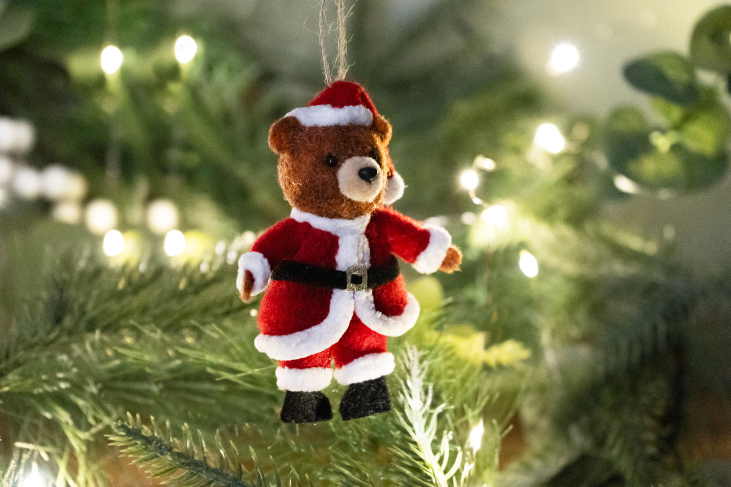 Little Bear Co. 'Here Comes Santa Claus' Bear Decoration | Tree Decoration | Festive Decoration | Father Christmas