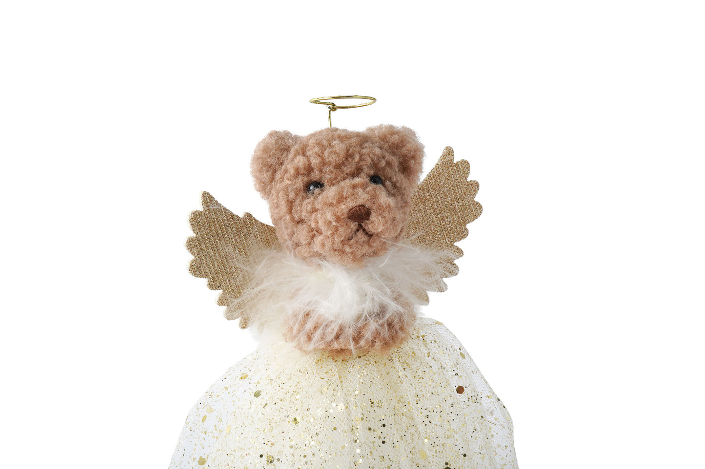 Little Bear Co. Gold Teddy Bear Tree Topper | Tree Decoration | Festive Decoration | Teddy Bear