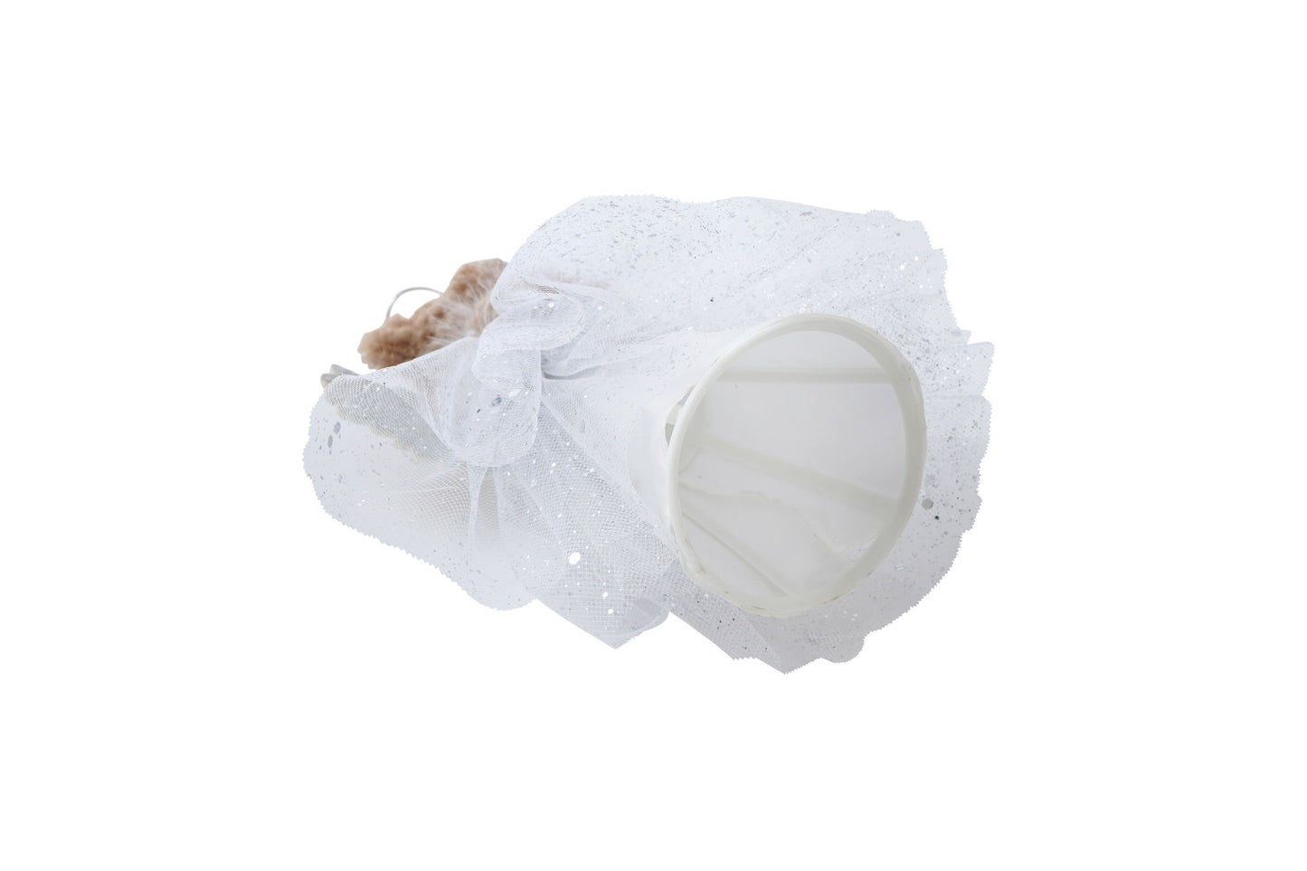 Little Bear Co. Silver Teddy Bear Tree Topper | Tree Decoration | Festive Decoration | Teddy Bear