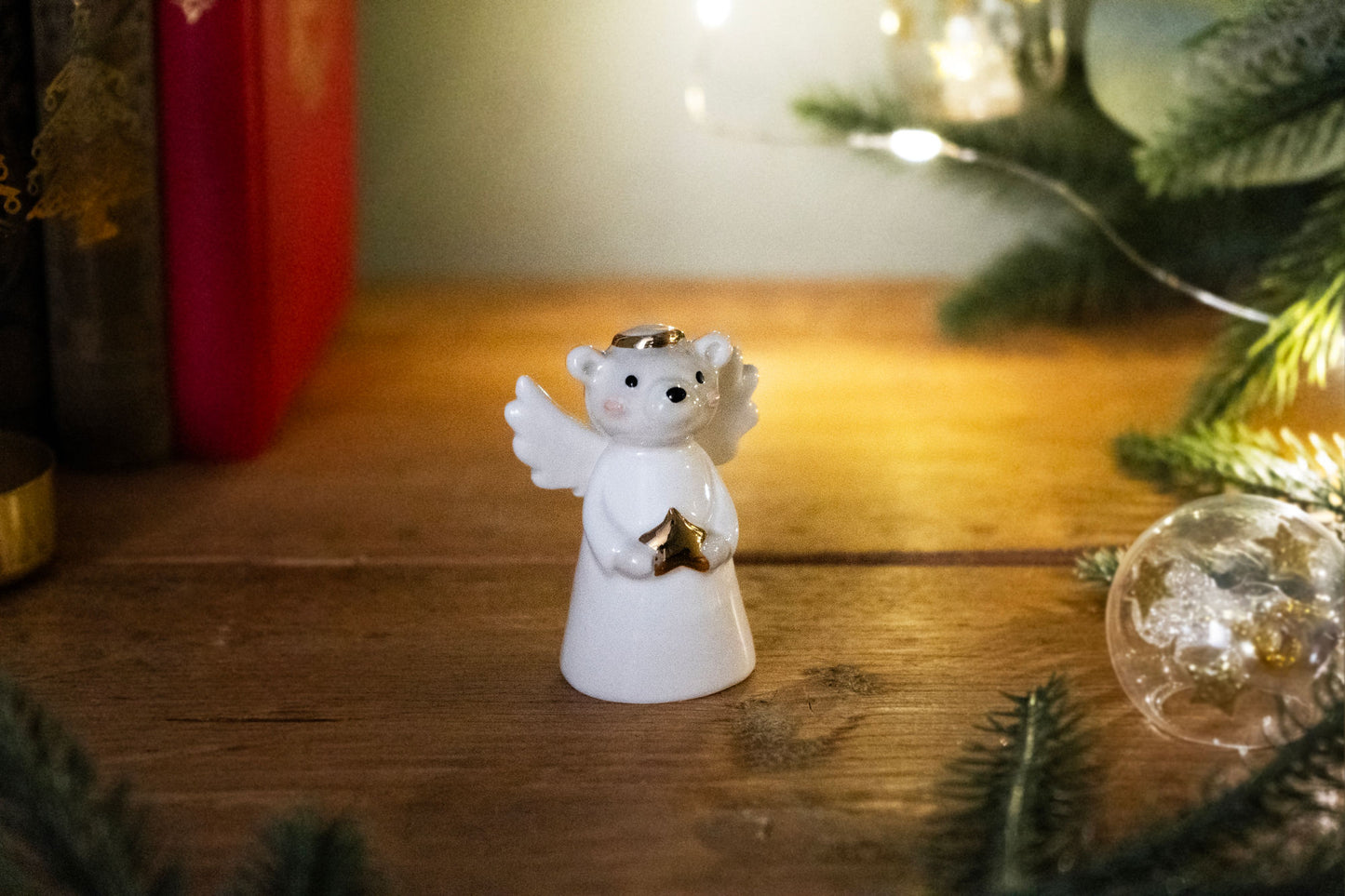 Little Bear Co. Angel Bear Ceramic Charm | Ornament Collectable Decoration | Gift For Christmas