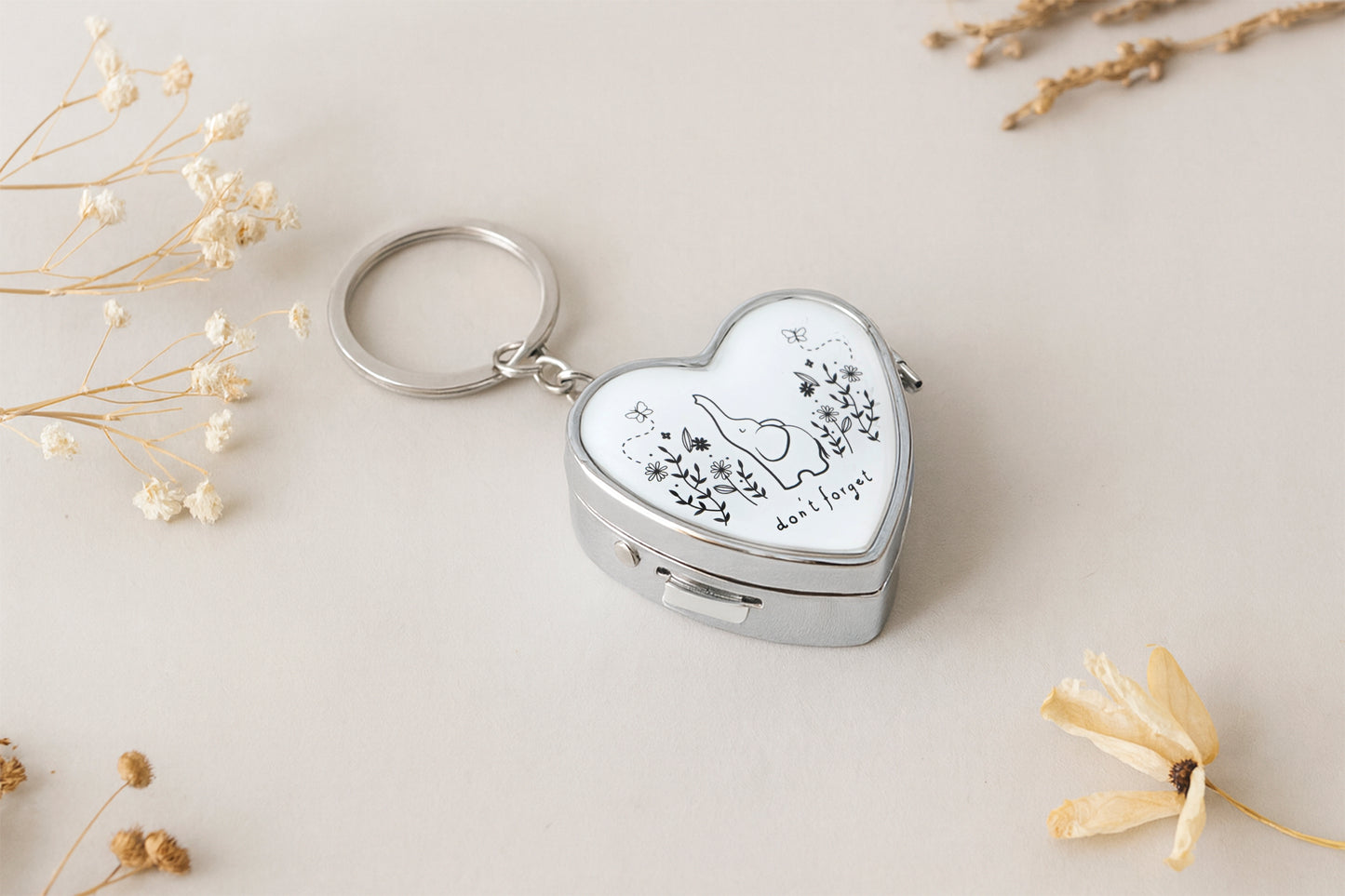 Send With Love 'Don't Forget' Heart Pill Box | Handbag Accessory | Medication Holder