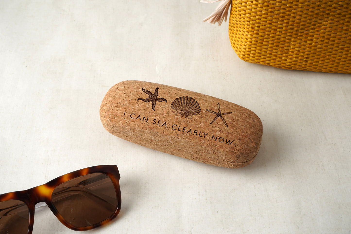 Cork Glasses Case - 'I Can Sea Clearly Now' | Beauty | Travel Case