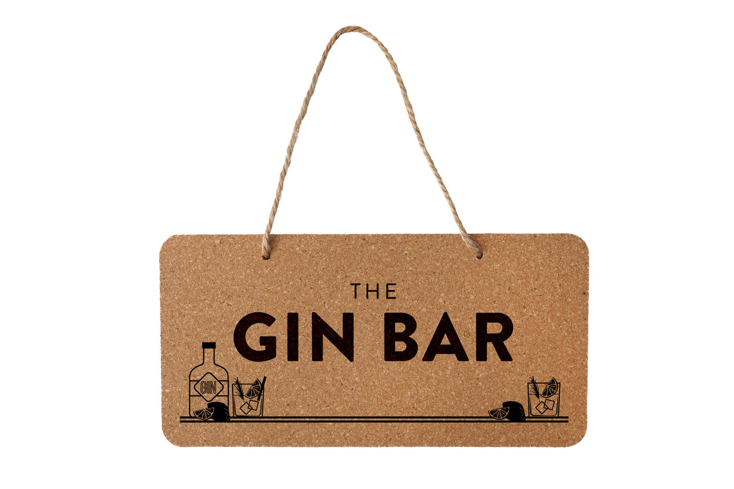 Cork Hanging Sign - 'The Gin Bar' | Wall Sign | Rustic | Home Decor | Gin | Bar Decor
