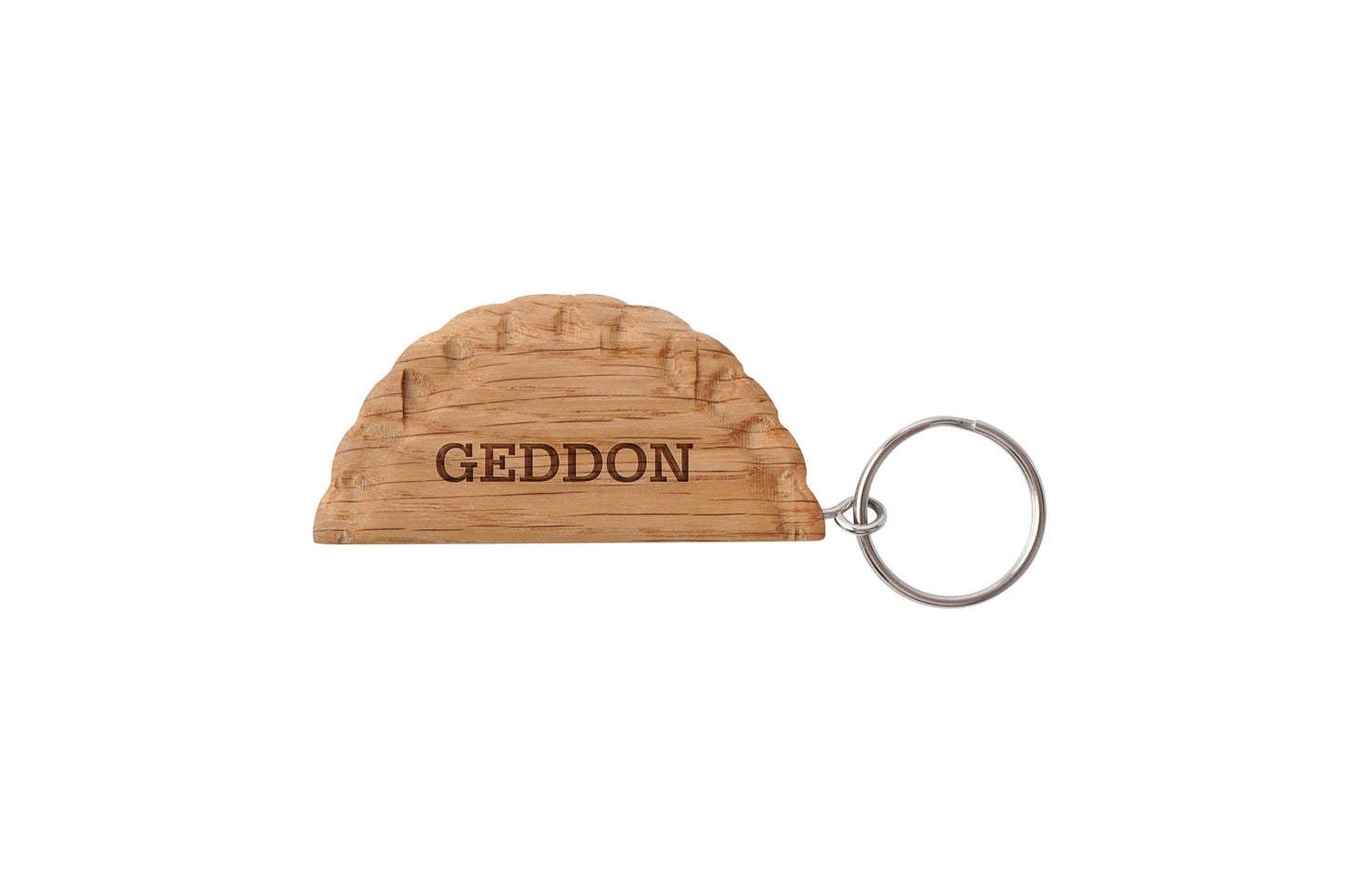 Cornish Gifts 'Geddon' Oak Cornish Pasty Keyring | Perfect Gift | House Keys | Novelty