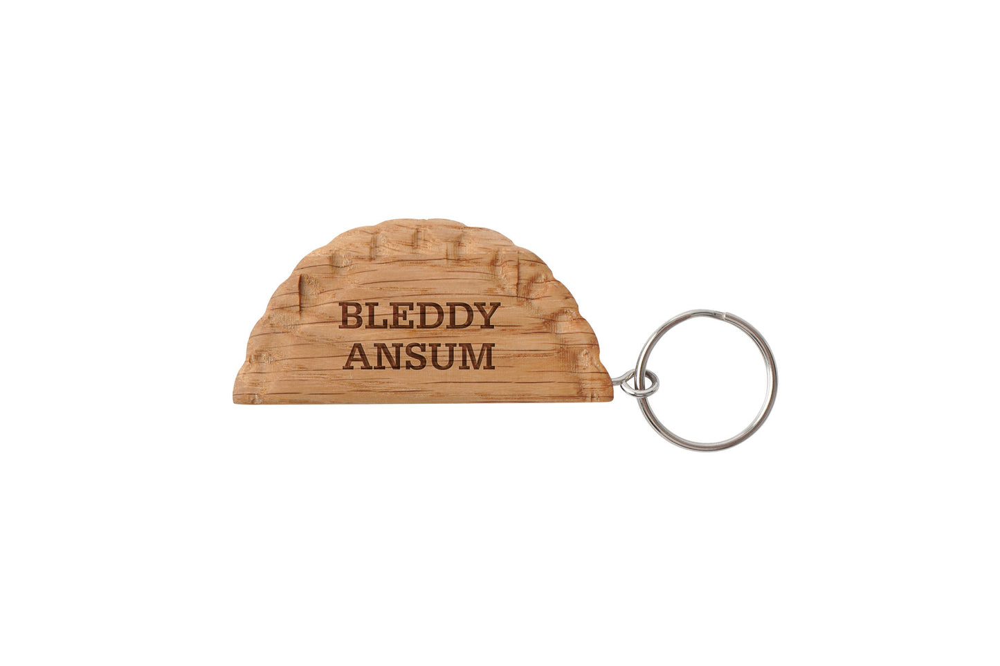 'Bleddy Ansum' Oak Cornish Pasty Keyring