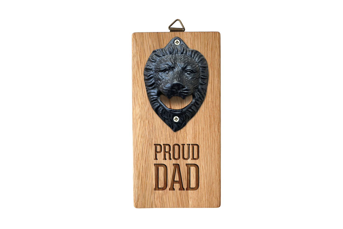 Wall Mounted Lion Head Bottle Opener 'Proud Dad' | Homeware | Bar Accesssories