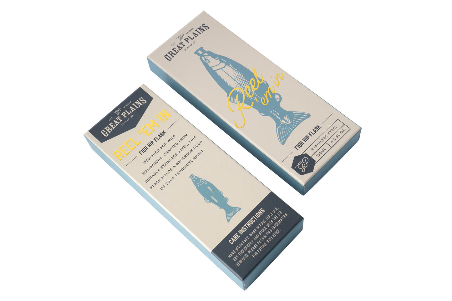 Great Plains Fish Hip Flask In Gift Box | Fishing Gift | Father's Day | Birthday | Novelty