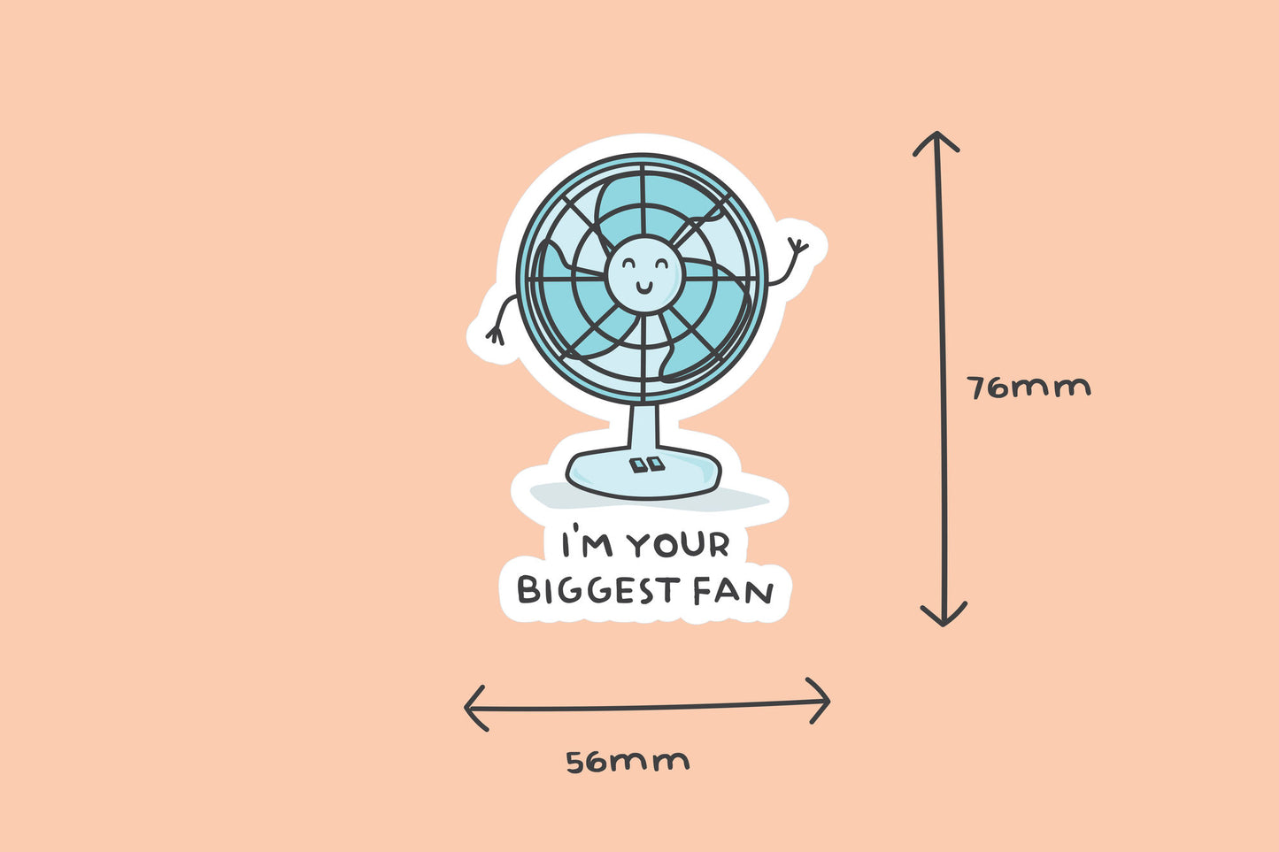 Pack of 3 | 'I'm Your Biggest Fan' | Novelty Sticker | Laptop | Notebook | Phone | Planner | Bottle | Scrapbook | Funny | Pun Sticker