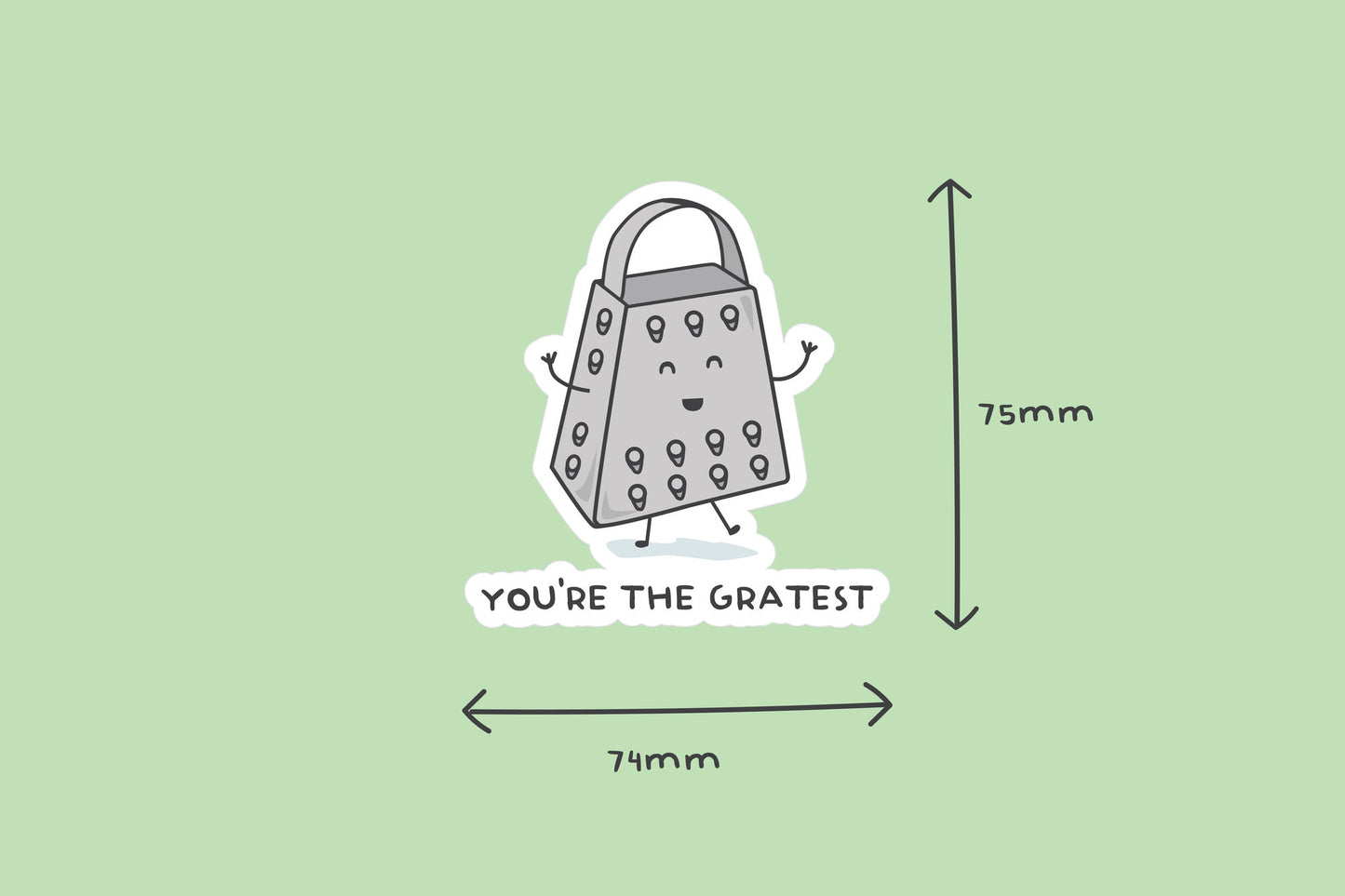 Pack of 3 | 'You're The Gratest' | Novelty Sticker | Laptop | Notebook | Phone | Planner | Bottle | Scrapbook | Funny | Pun Sticker