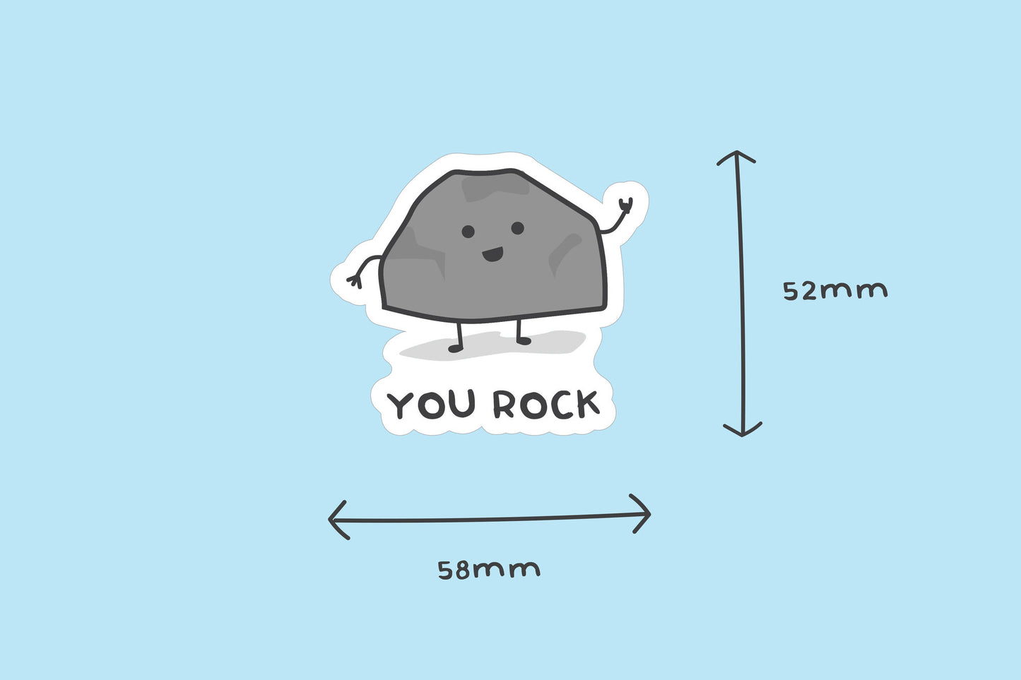 Pack of 3 | 'You Rock' | Novelty Sticker | Laptop | Notebook | Phone | Planner | Bottle | Scrapbook | Funny Pun Sticker
