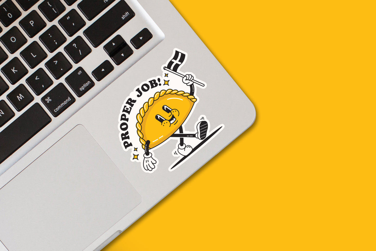 Pack of 3 | Paddy The Pasty 'Proper Job' Sticker | Novelty Sticker | Laptop | Notebook | Phone | Planner | Bottle | Scrapbook | Pun Sticker