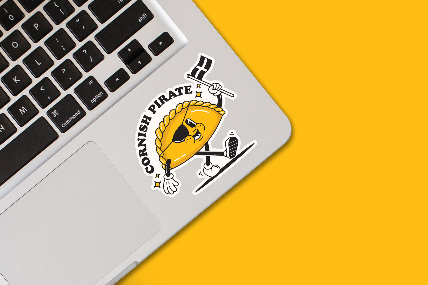 Pack of 3 | Paddy The Pasty 'Cornish Pirate' Sticker | Novelty Sticker | Laptop | Notebook | Phone | Planner | Bottle | Scrapbook | Pun