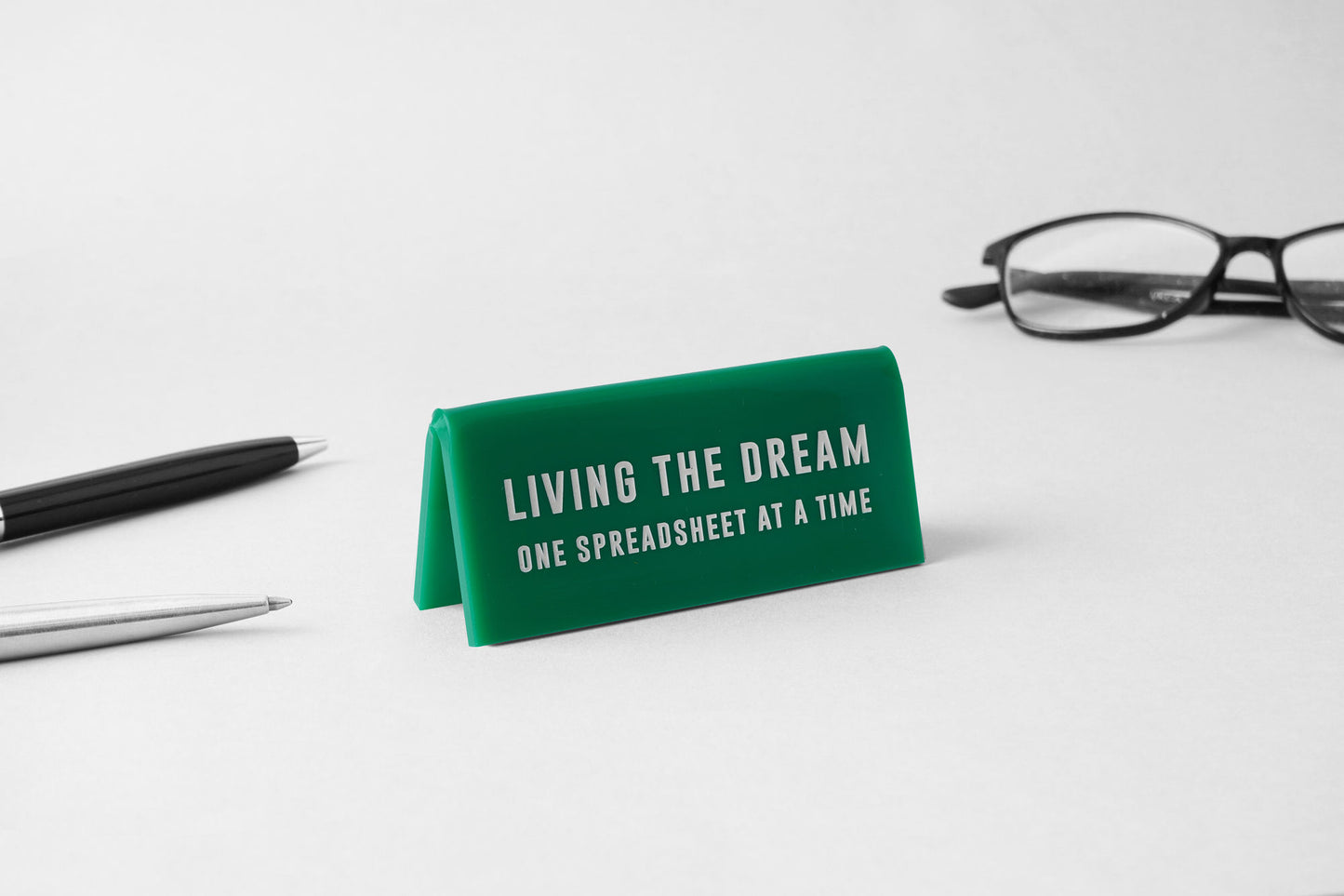 Funny Green Acrylic Desk Sign | Spreadsheet Dreamer