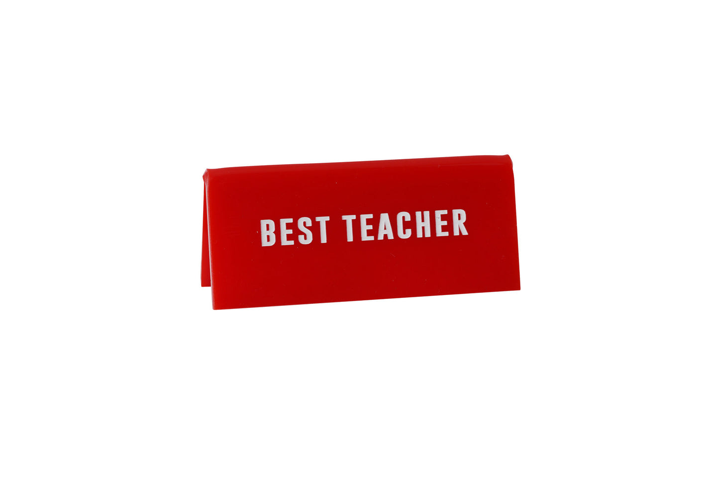 Red Acrylic Desk Sign | 'Best Teacher...' | Office | Desk Sign