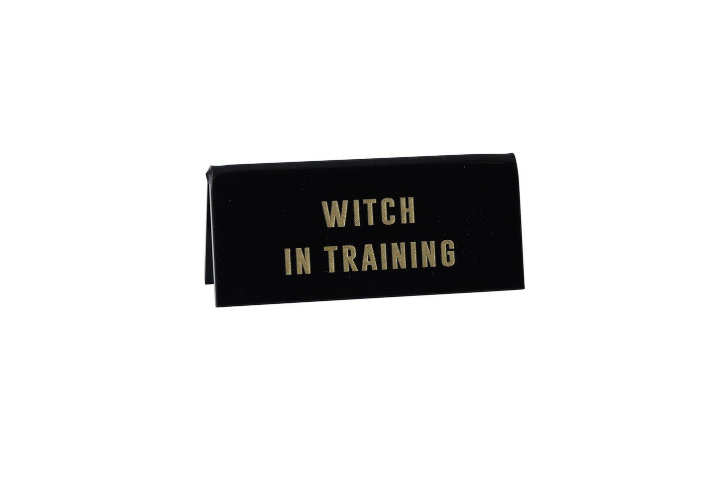 Witch In Training Desk Sign | Black Acrylic Office Decor
