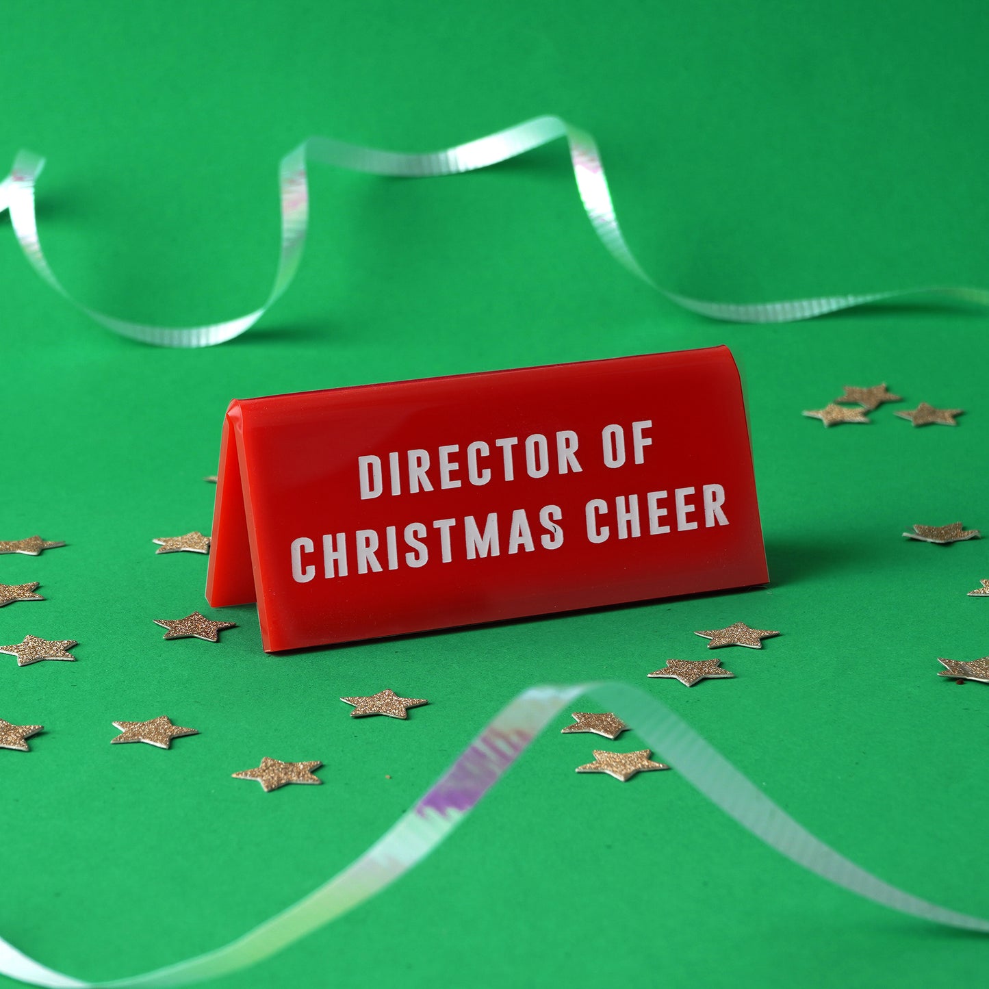 'Director Of Christmas Cheer' Red Desk Sign