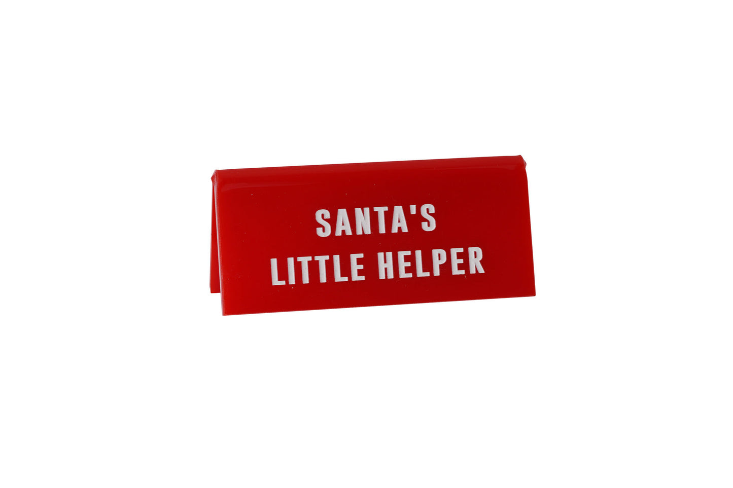 Red Acrylic Desk Sign | 'Santa's Little Helper' | Office | Desk Sign
