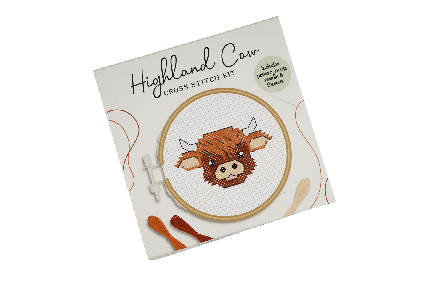 Bramble Farm Highland Cow Mini Cross Stitch Kit | Craft | Sewing | Embroidery