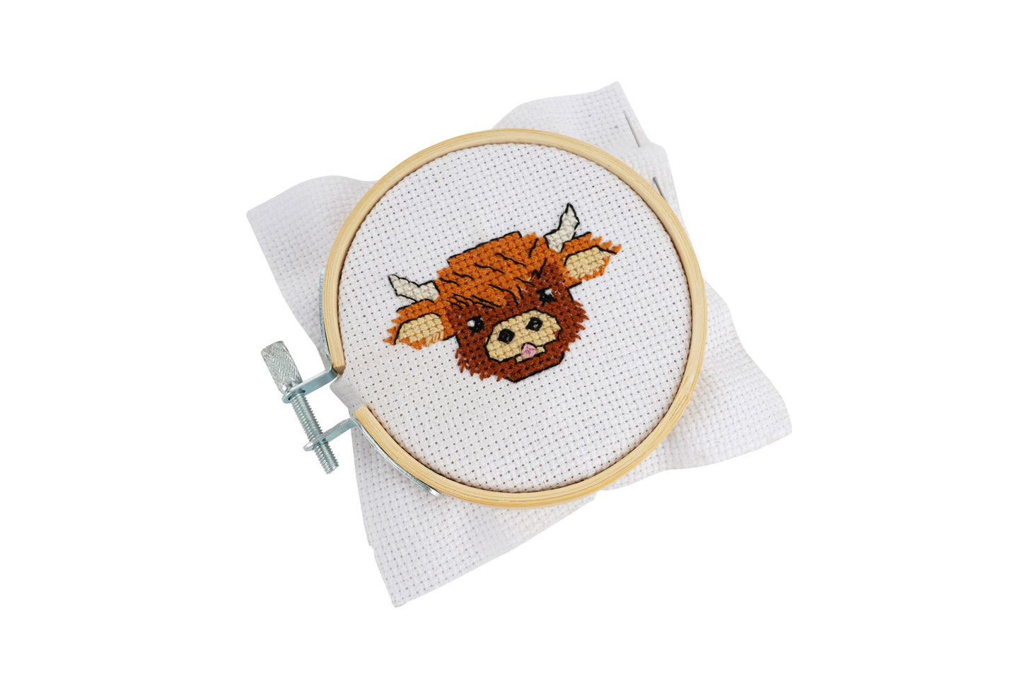 Bramble Farm Highland Cow Mini Cross Stitch Kit | Craft | Sewing | Embroidery
