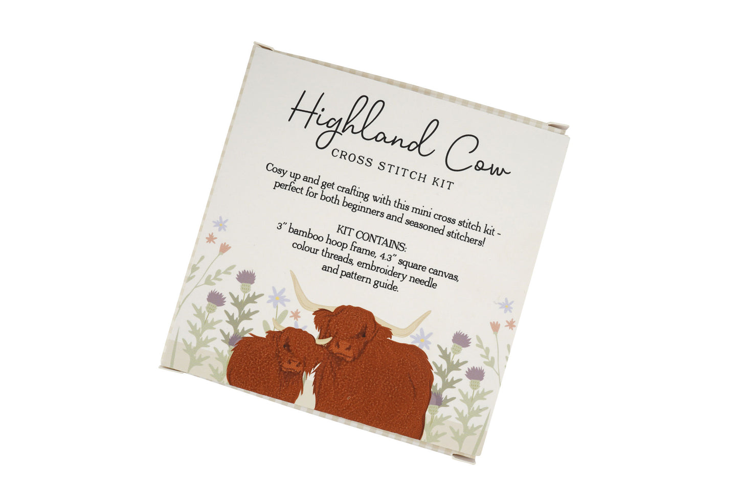 Bramble Farm Highland Cow Mini Cross Stitch Kit | Craft | Sewing | Embroidery