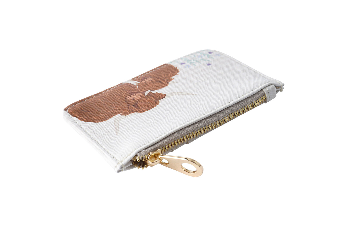 Bramble Farm Highland Cow Card Holder Purse • Highland Cow • Gold Zip Fastening • Ladies Accessory • Handbag Money Wallet • Gift For Her