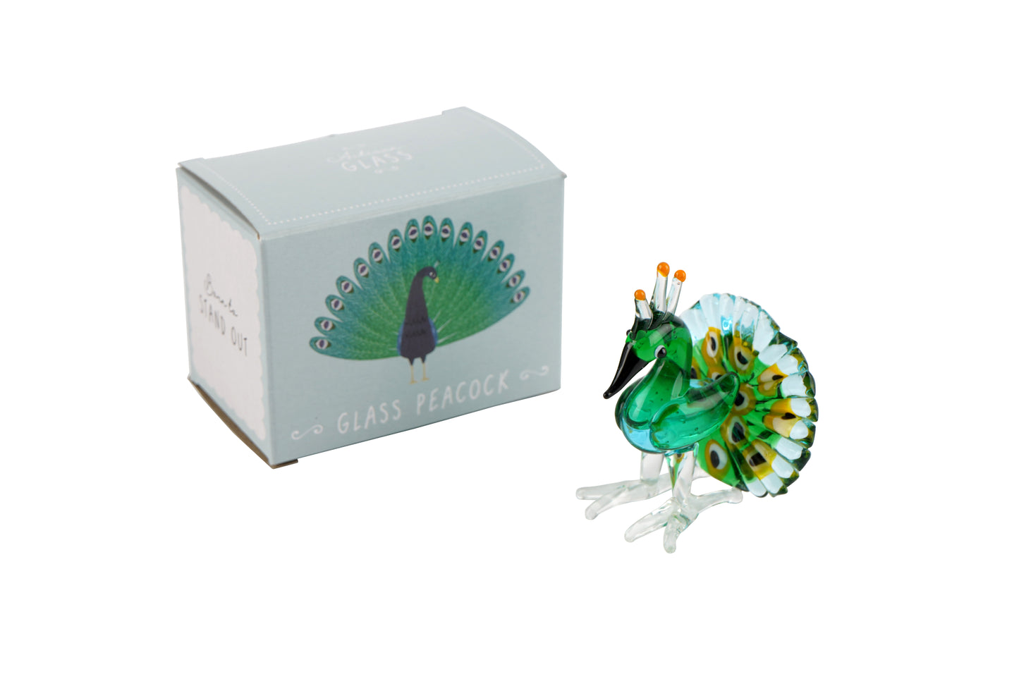 Artisan Glass Peacock In Gift Box β’ Decoration β’ Ornament β’ Collectable β’ Gift For Home β’ Home Decor