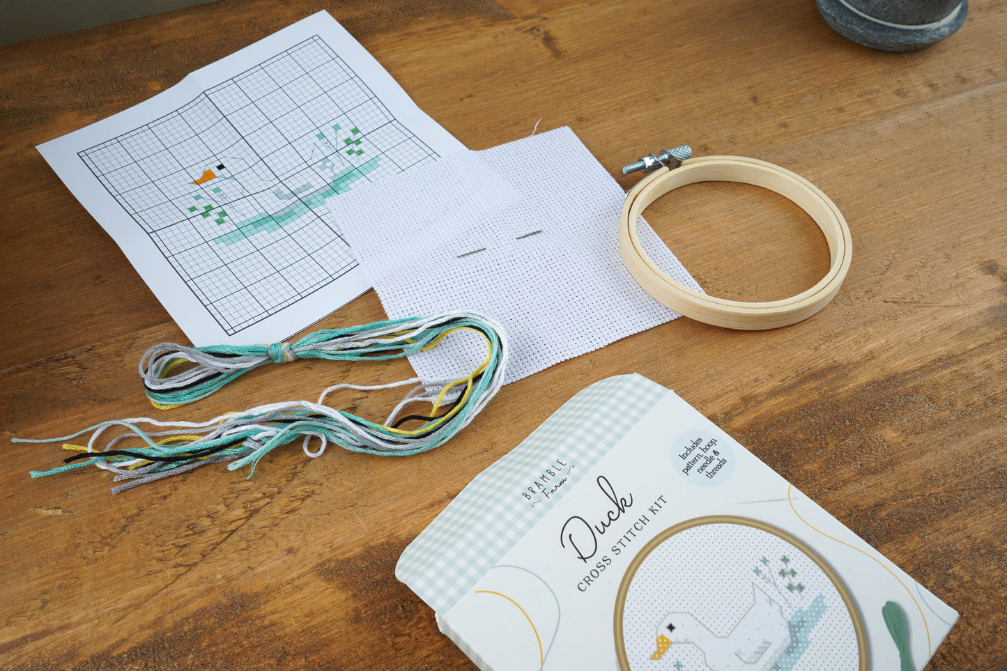 Bramble Farm Duck Mini Cross Stitch Kit | Craft | Sewing | Embroidery
