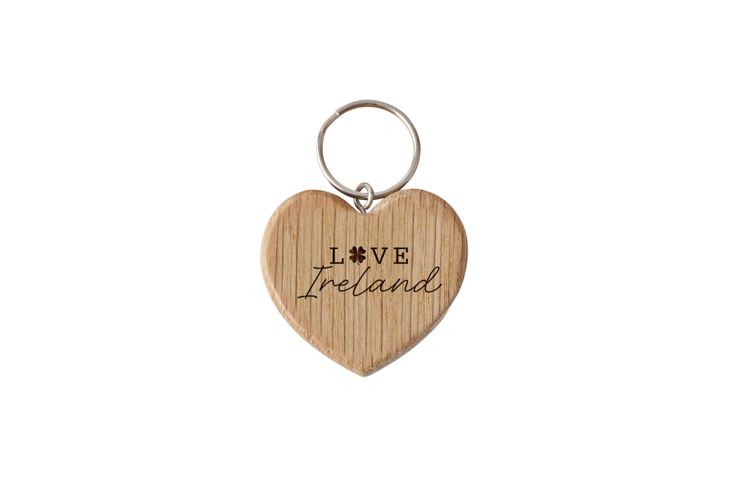 Oak Heart Keyring 'Love Ireland' | Perfect Gift | House Keys | Novelty | Luck Of The Irish | Irish Gift