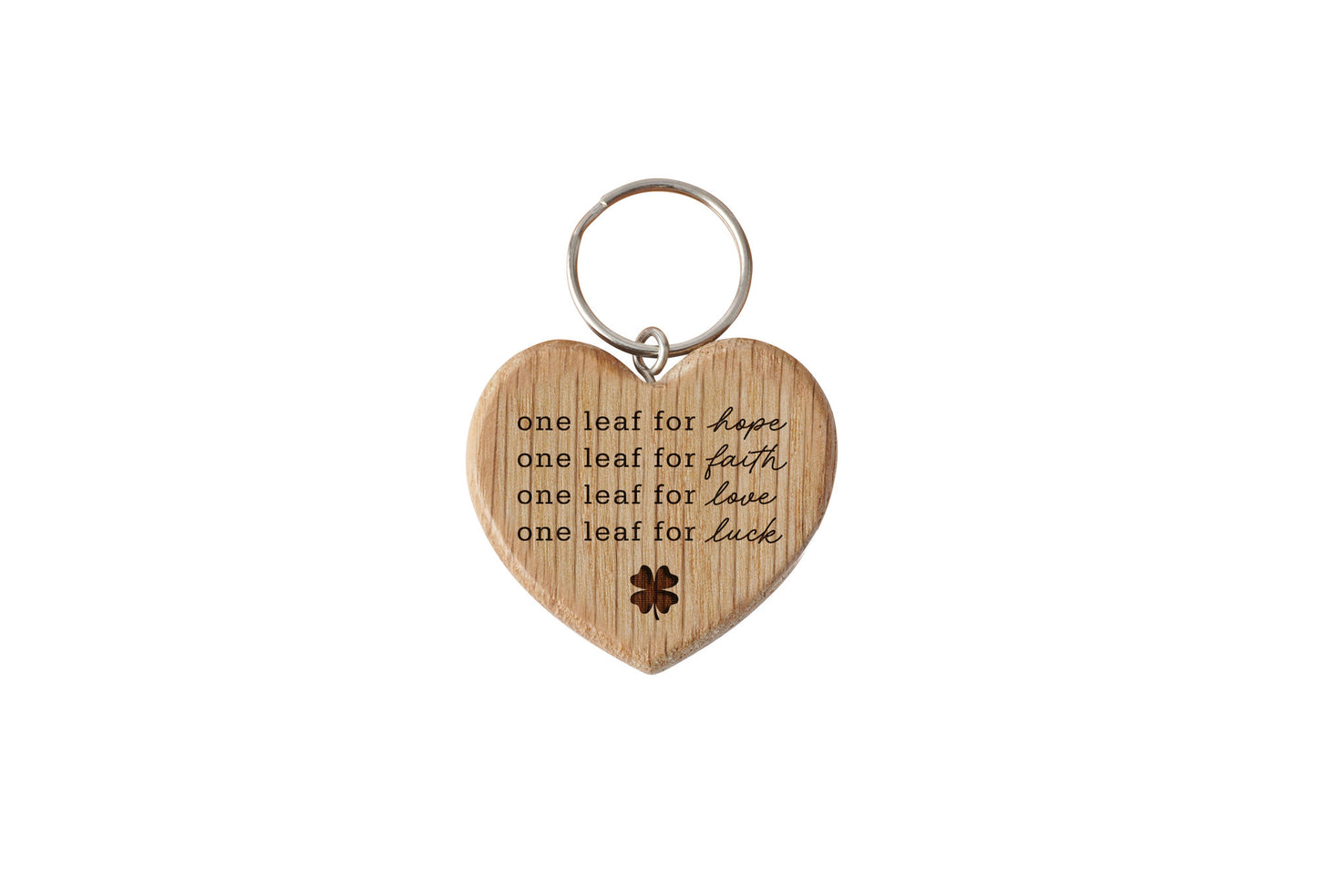 Oak Heart Keyring 'One Leaf For Hope...' | Perfect Gift | House Keys | Novelty | Luck Of The Irish | Irish Gift