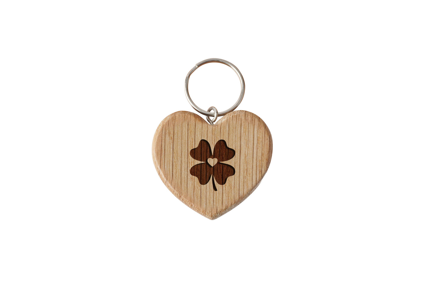Oak Heart Keyring 'Shamrock' | Perfect Gift | House Keys | Novelty | Luck Of The Irish | Irish Gift