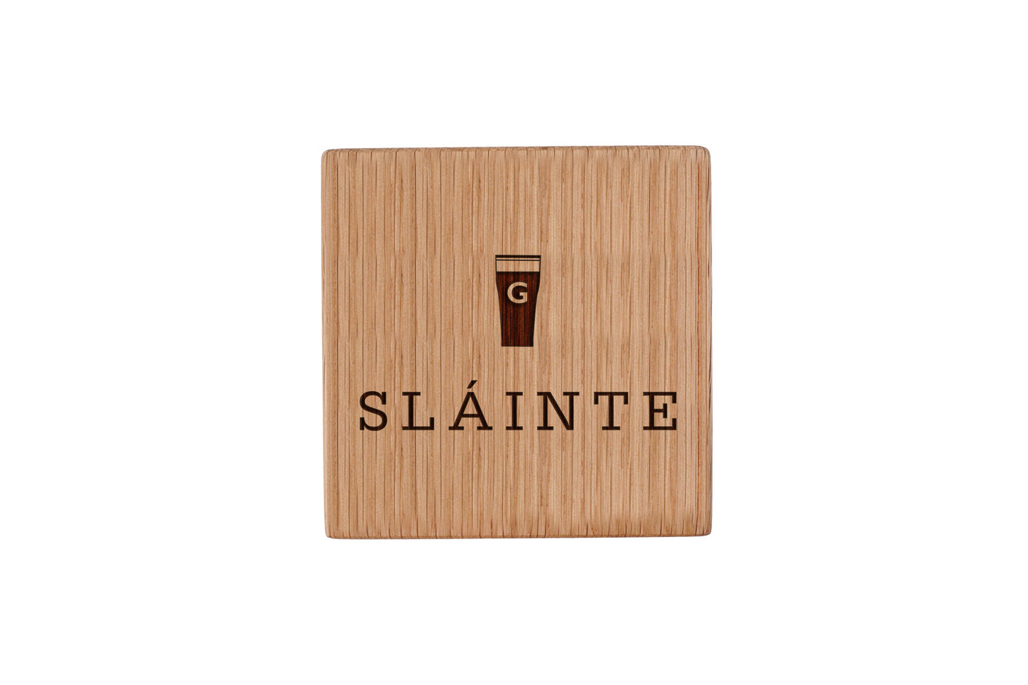 'Slainte' Square Oak Coaster