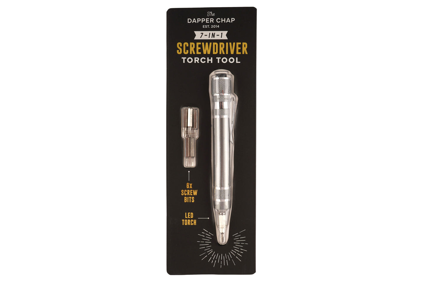 Dapper Chap 7-In-1 Screwdriver Torch Tool | Handy Tool | Portable | Fathers Day | DIY