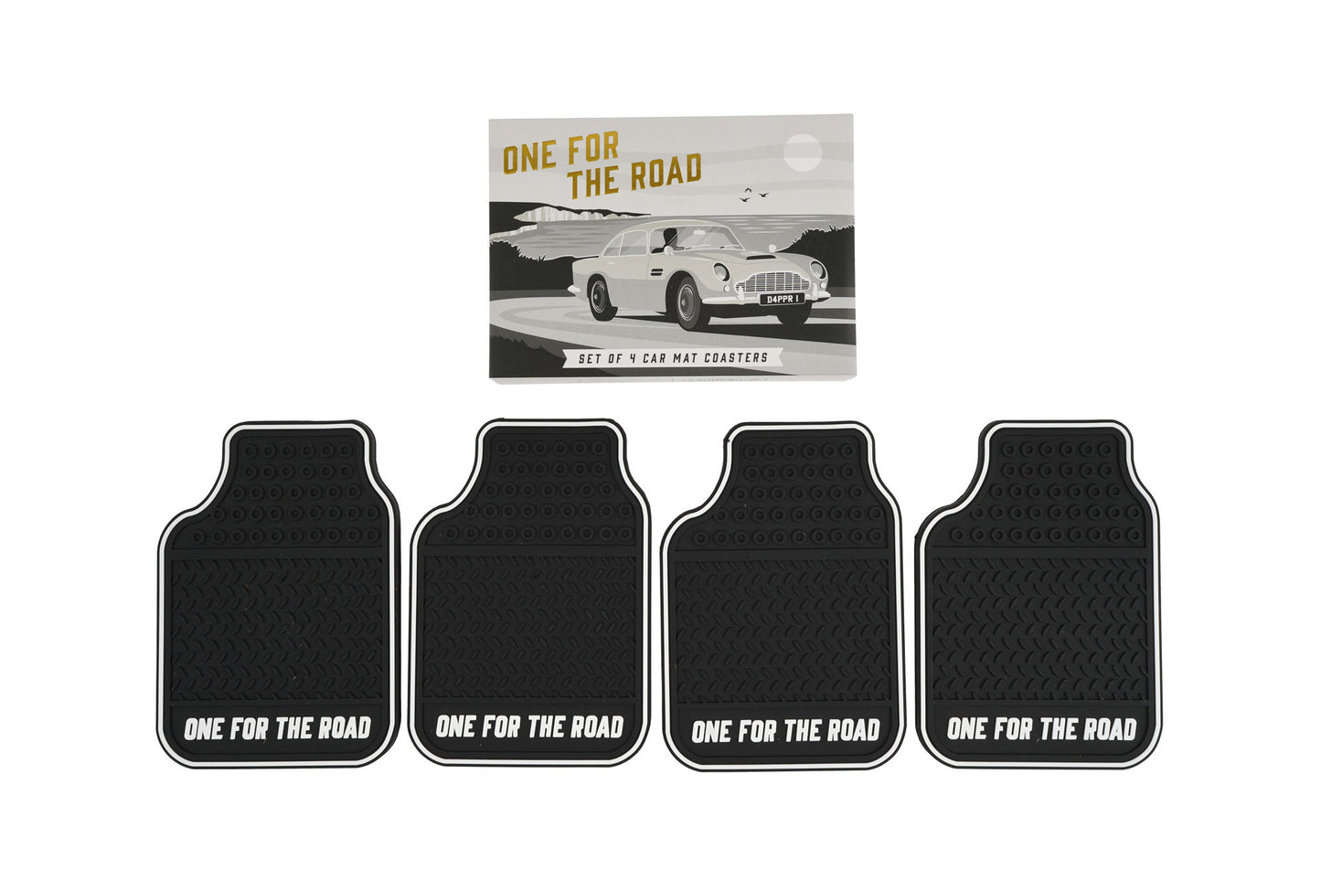 Dapper Chap Set Of 4 Car Mat Coasters | Gift Box | Silcone Coasters | Fathers Day | Mothers Day