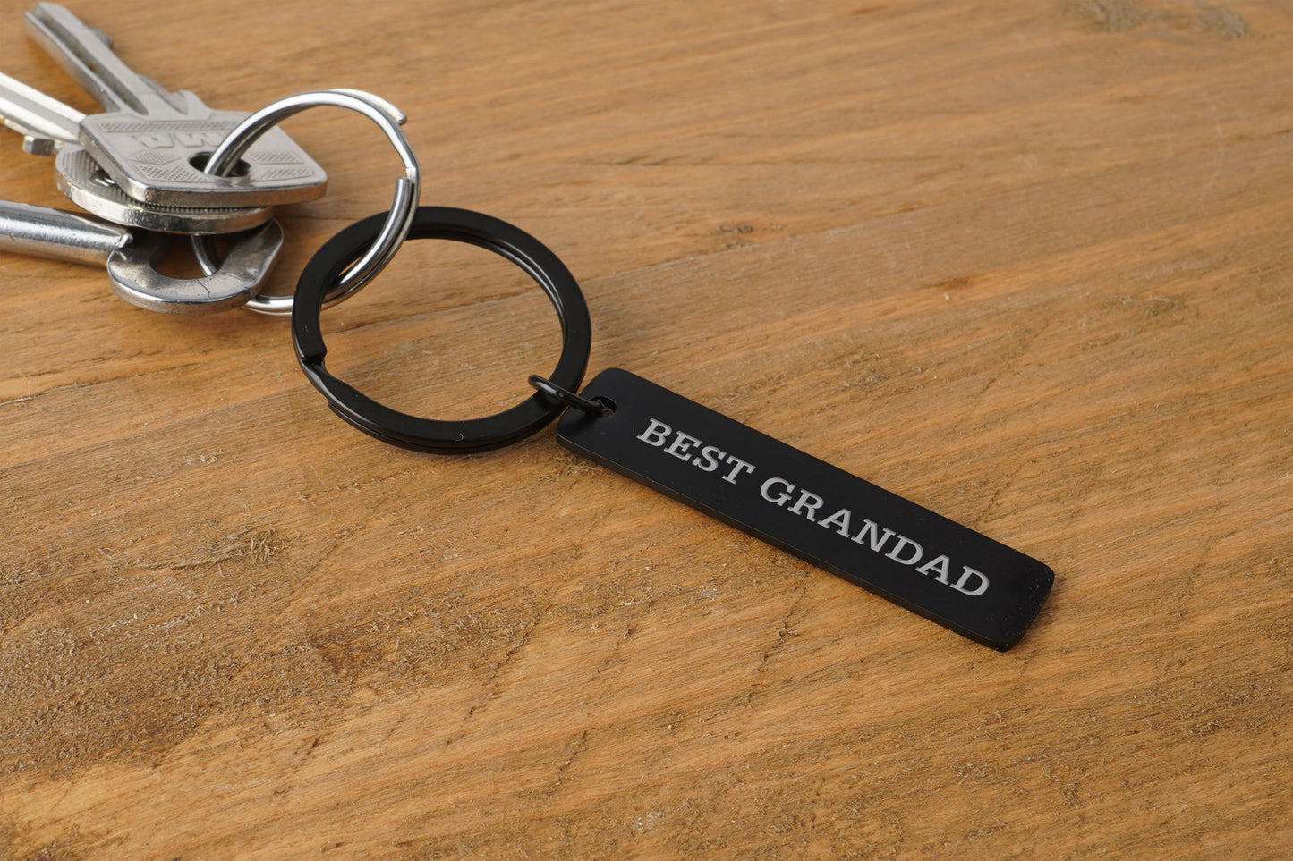 Long Black Metal Keyring 'Best Grandad' | Father's Day | Key Accessory | Gift For Grandad
