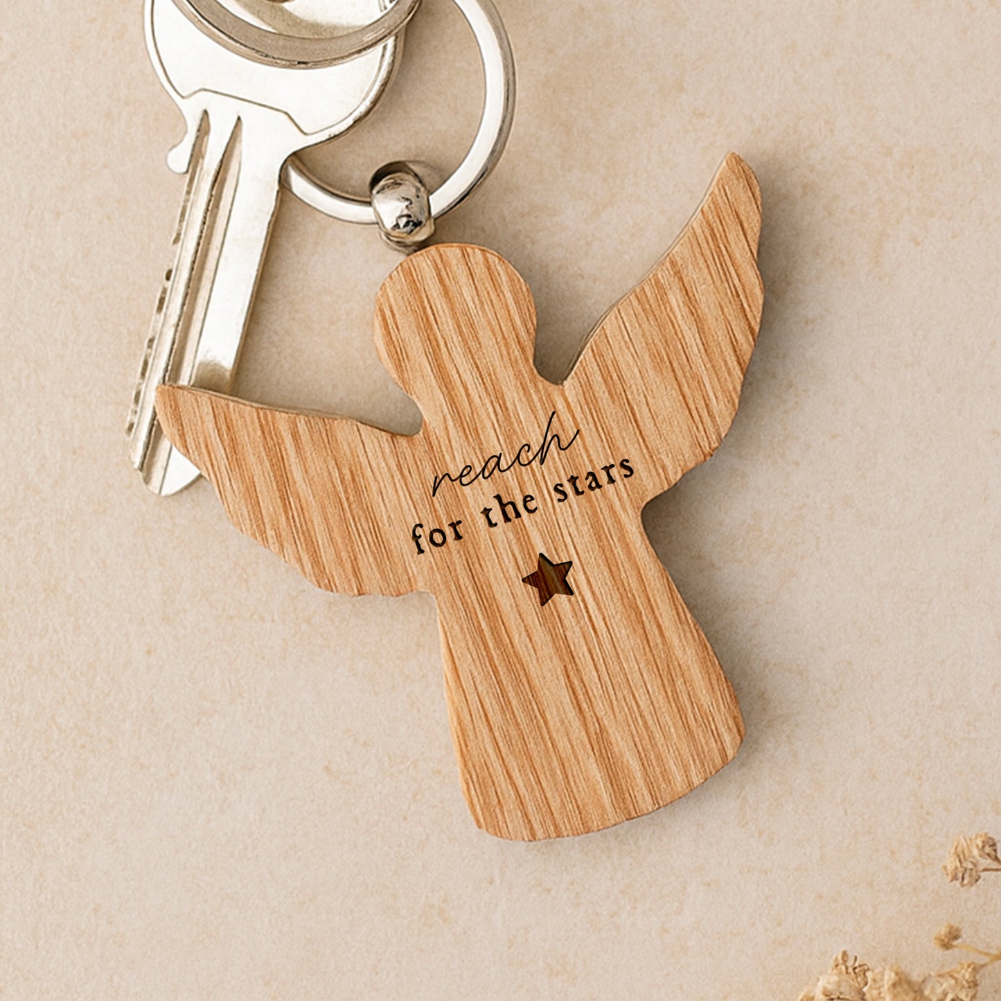 Angel Oak Keyring | 'Reach For The Stars' | Wings | Perfect Gift | House Keys