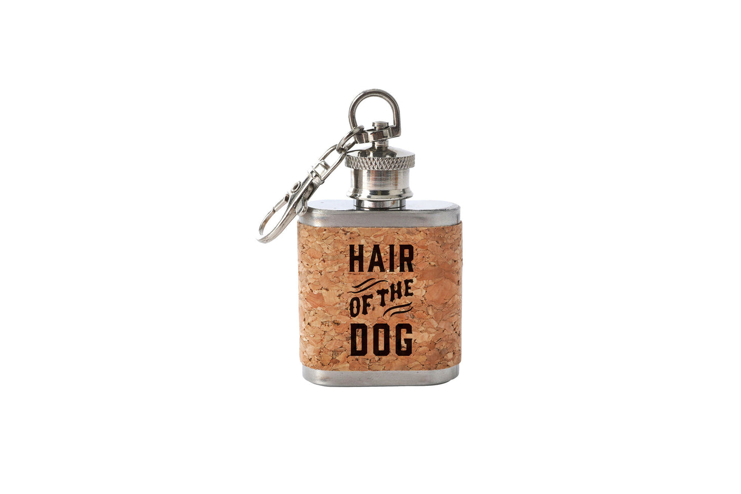 Mini Cork Hip Flask Keyring 'Hair Of The Dog' | Father's Day | Keepsake