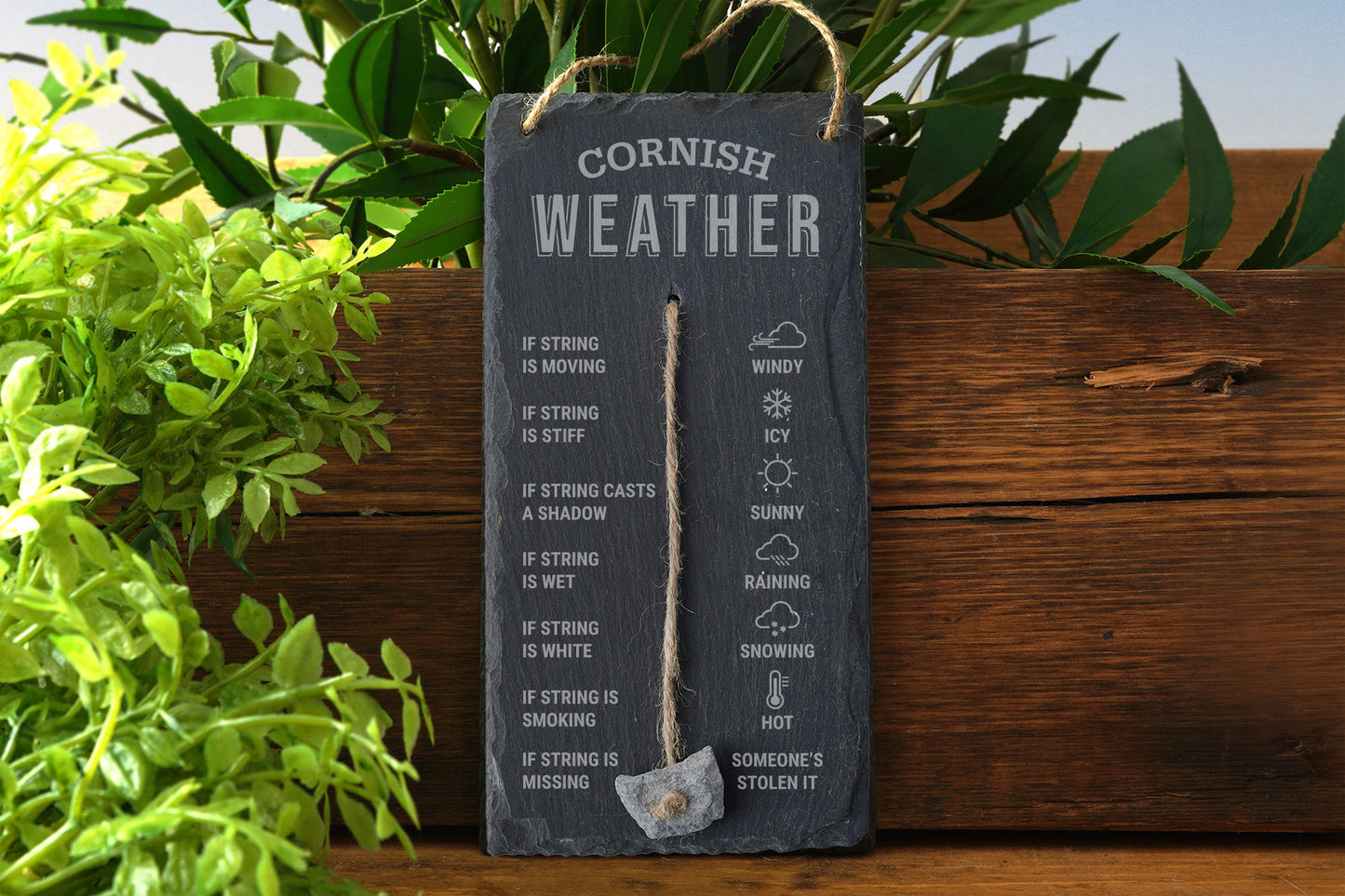Cornish Weather Slate Hanging Sign | Humorous Weather Reader | Forecaster Station | Gift For Your Home