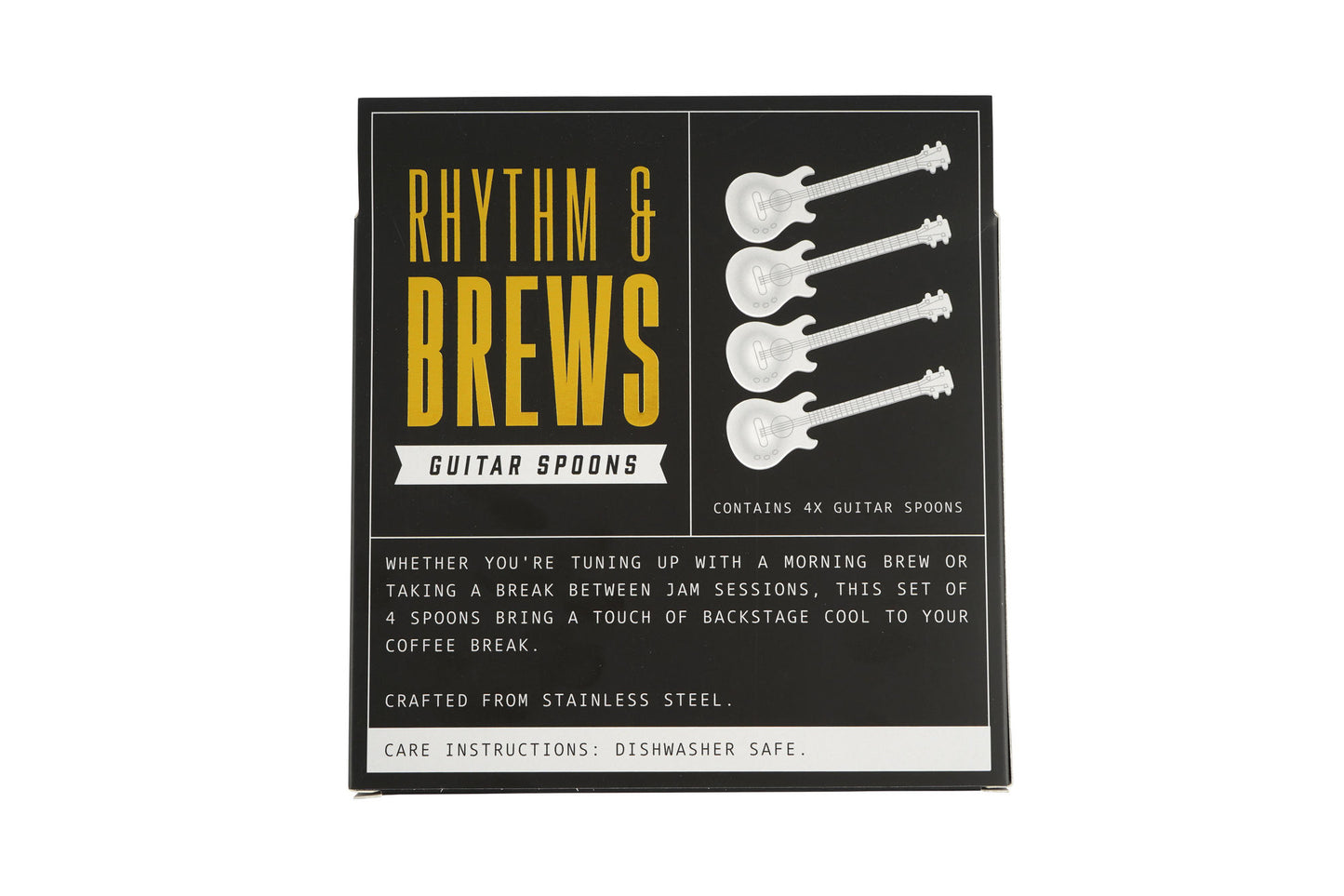 Dapper Chap Set Of 4 Guitar Spoons | Gift Boxed | Homeware | Kitchen Accessory